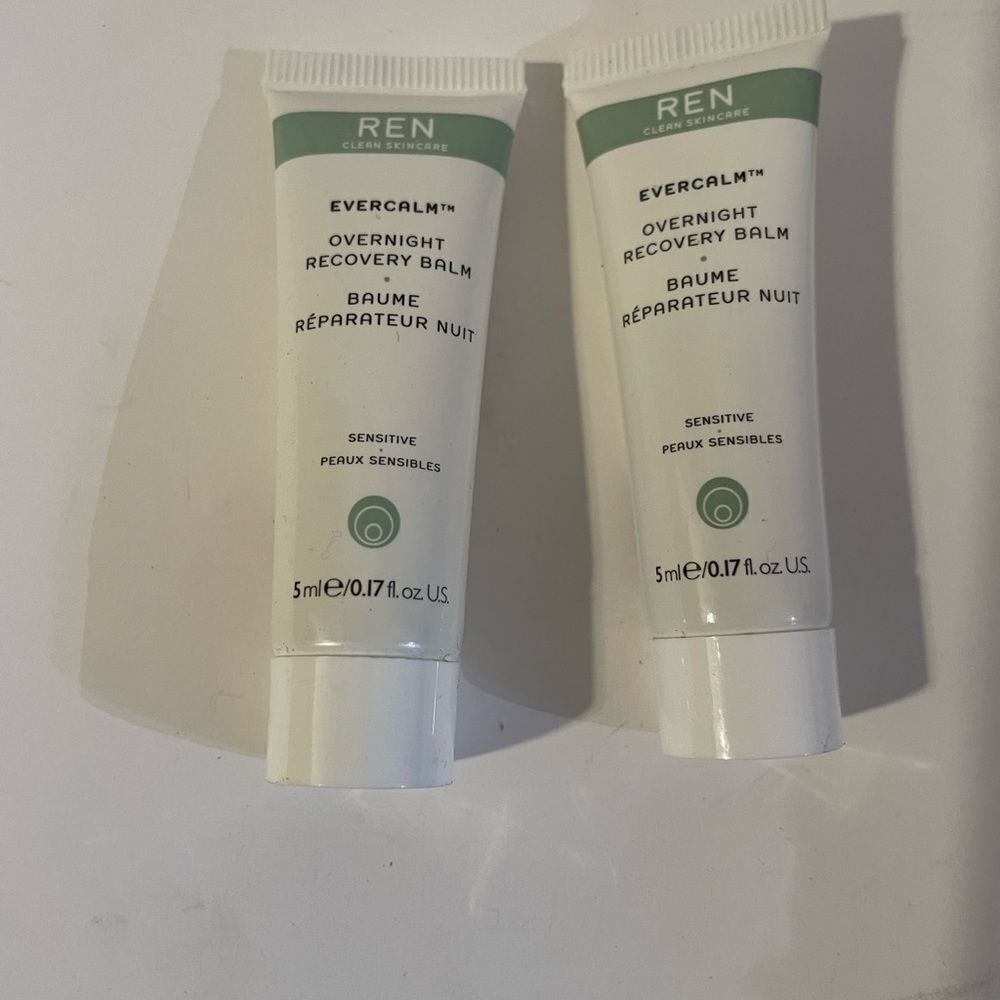 2 REN Clean Skincare Evercalm Overnight Recovery Balm Travel Size 5ml/.17 oz New